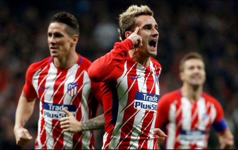 Griezmann abre el marcador con un gol de chilena al minuto 69. EFE/J. Martín