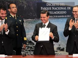 Este viernes el Presidente Enrique Peña Nieto firmó el decreto de Parque Nacional Revillagigedo. NTX / I. Hernández