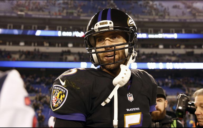 El mariscal de campo de los Cuervos, Joe Flacco, sumó 141 yardas con 20 pases completados de 32 intentados. AFP/J. Taetsch