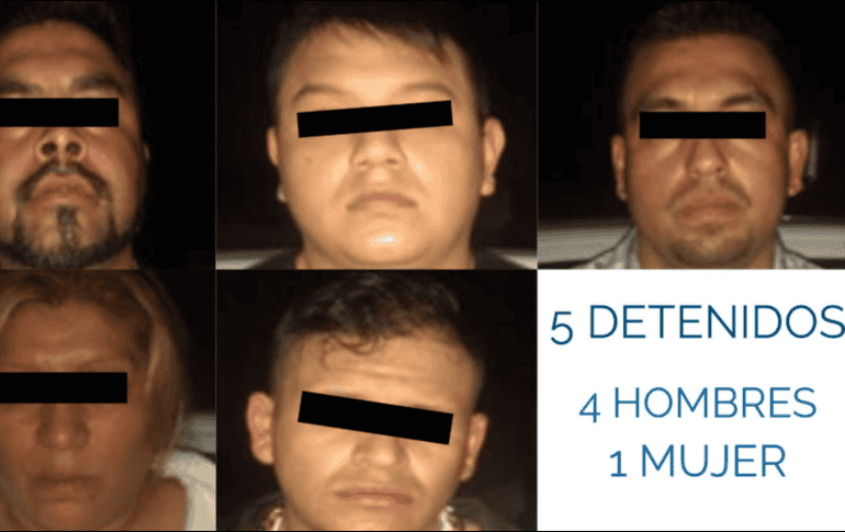 Se detuvo a cuatro hombres de 19. 29. 35 y 37 años de edad así como a una mujer de 36 años. TWITTER/ @SSP_CDMX