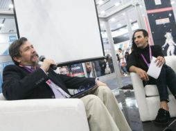 Armando Montes y Mariño González, durante la apertura del Salón del Cómic y la Novela Gráfica. EL INFORMADOR/E. Barrera