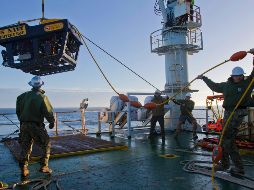 En la zona donde se busca el sumergible, que el día 15 comunicó por última vez. EFE/