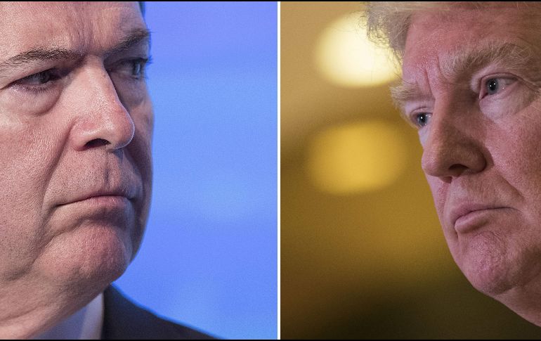 En junio, James Comey, ex jefe del FBI (I), dijo ante el Congreso que el presidente de Estados Unidos le pidió si podía ''dejar ir a Flynn'' (investigarlo). AFP / ESPECIAL