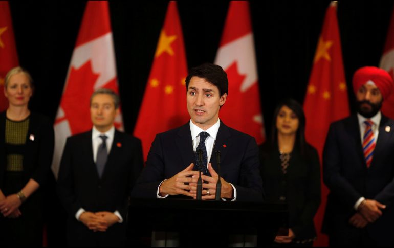 Trudeau elogió un acuerdo con Beijing sobre la importancia de lidiar con los cambios climáticos. AP/ H. Guan