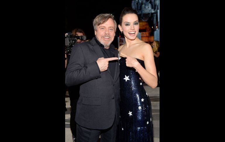 Mark Hamill y Daisy Ridley. 