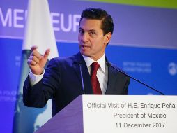Enrique Peña Nieto dio una conferencia sobre las reformas estructurales implementadas por su gobierno. AP/T. Camus