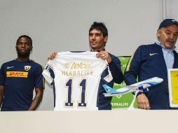 Presentacion Oficial. Matías Alustiza muestra la nueva playera que portará en el Clausura 2018 donde defenderá la casa de los Pumas de la UNAM. MEXSPORT