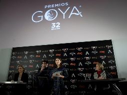Los actores David Verdaguer y Barbara Lennie dieron lectura a la lista de los finalistas de la 32 edición de los Premios Goya. EFE / Piergiovanni