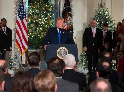 El presidente Donald Trump celebró ayer los acuerdos logrados en su partido y que le darán su primera victoria legislativa. AFP/S. Loeb