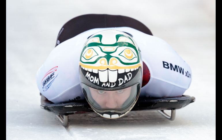 El canadiense Kevin Boyer compite en una carrera de las series de la Copa Mundial de bobsled y skeleton en Innsbruck, Austria. AFP/APA/EXPA/J. Groder