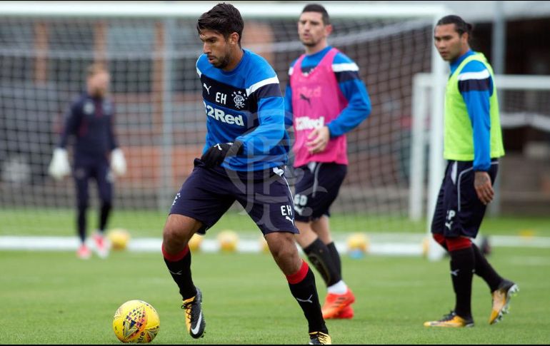 Herrera no pudo aportar mucho a la ofensiva de unos desmoralizados Rangers. INTERNET/www.rangers.co.uk/