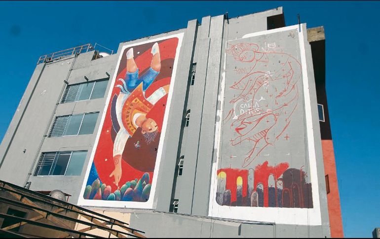 Pendiente. La parte derecha sigue en proceso; el nombre del mural todavía no lo tienen definido los artistas. EL INFORMADOR/E. Barrera