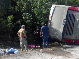 Esta mañana se registró el accidente en el kilómetro 5 de la carretera Mahahual-Cafetal, donde un autobús de servicios turísticos atendía un tour. AFP / M. Ortega