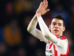 El mexicano rompió una sequía de casi un mes sin anotar. TWITTER/@PSV