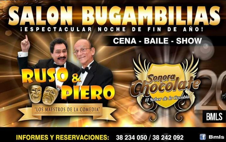 Para los interesados en festejar el año viejo y recibir al 2018, pueden pedir informes para reservar a los teléfonos 38234050 y 38242092. ESPECIAL