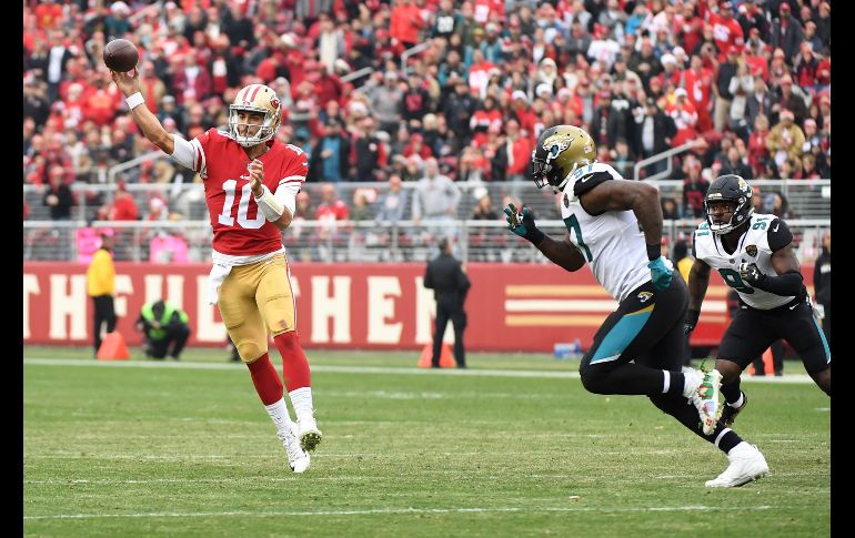 Los 49ers de San Francisco dieron la campanada al doblegar el domingo 44-33 a los Jaguars de Jacksonville. AFP / R. Reiners