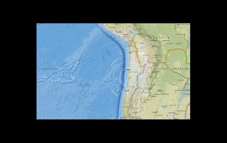 El epicentro del fenómeno se localizó a 64 kilómetros al noreste de Taltal y a unos mil 105 de Santiago. ESPECIAL