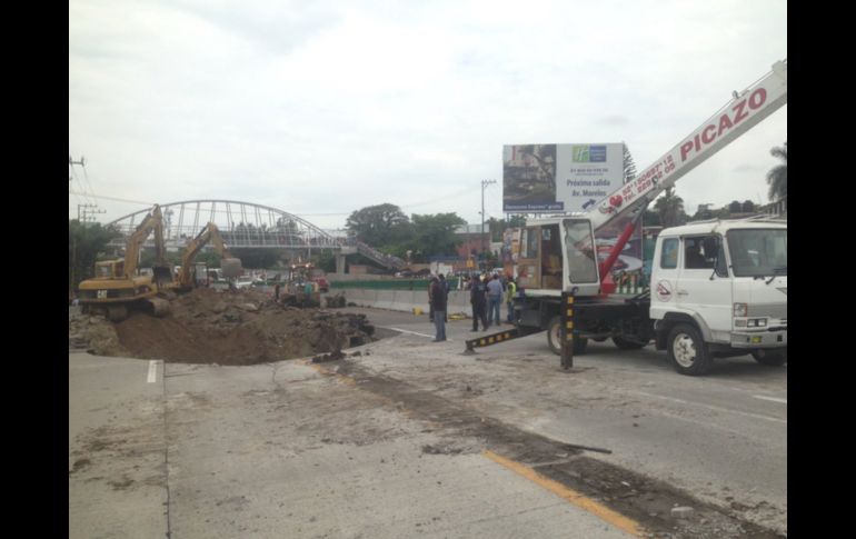 EMILIANO ZAPATA, MORELOS (12/JUL/2017).- La afectación provocó el cierre temporal de la carretera en el tramo identificado como cuerpo A (sentido Cuernavaca-México), que comprende 14 kilómetros. TWITTER@Bermudez_FJ