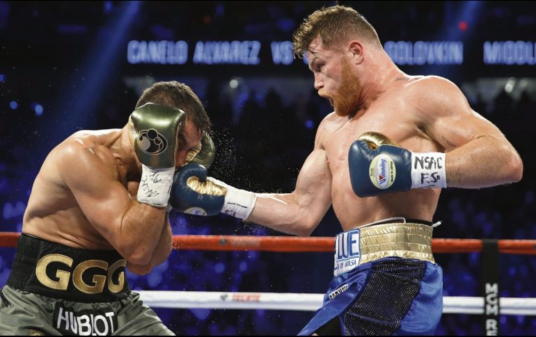 Estelar. El tapatío Saúl Álvarez tiene un par de posibilidades muy atractivas para volver a la acción. En el horizonte aparecen la revancha ante Golovkin o enfrentar al británico Saunders. AP/J. Locher