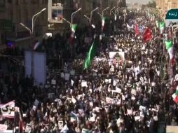 La televisión difunde en directo imágenes de manifestaciones masivas en las ciudades de Ahvaz, Arak, Ilam, Gorgan y Kermanshah. AFP/IRINN TV
