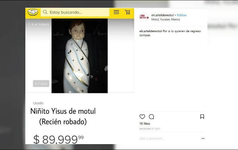 El joven rindió su declaración, en la que indicó que durante la noche de Navidad se le ocurrió a él y sus amigos sustraer dicha figura. INSTAGRAM / @elcarteldemotul