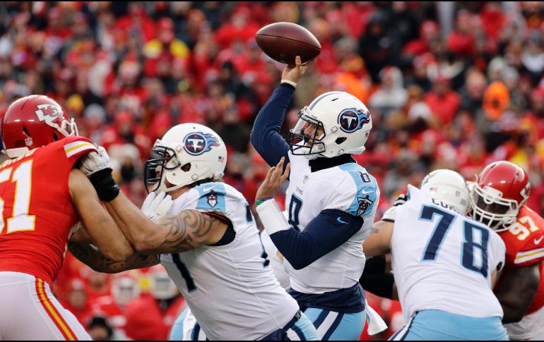 Marcus Mariota, el mariscal de campo de los Titans, tuvo uns discreta temporada regular, pero hoy fue un factor decisivo para su equipo. AP/C. Riedel