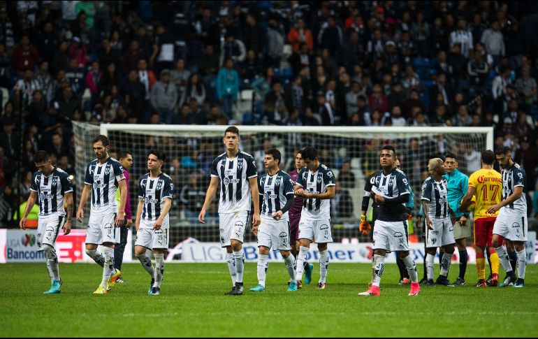 Jugadores del Monterrey luego de terminar su primer partido del Clausura 2018. MEXSPORT/J. Martínez