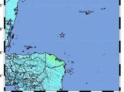Imagen cedida por el Servicio Geológico de los Estados Unidos que muestra el epicentro del fuerte terremoto de magnitud 7.8 que sacudió las áreas entre Honduras y Cuba. EFE/USGS