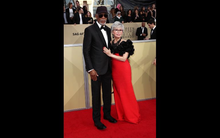 Los actores Morgan Freeman y Rita Moreno.