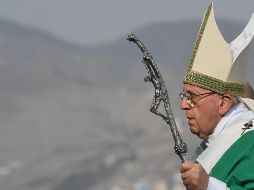 El Papa Francisco concluyó su visita a Perú con una misa en la base aérea Las Palmas. EFE / L. Zennaro