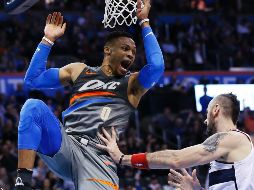 Russell Westbrook anotó 46 puntos, su mayor cifra de la campaña. AP / S. Ogrocki