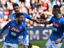 El club partenopeo (57 unidades) aventaja por solo un punto a la Juventus (56), segundo lugar general. TWITTER/@sscnapoli