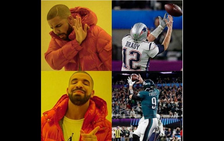 La reacción ante la falla de Tom Brady, de los Patriots, y Nick Foles, de los Eagles. INSTAGRAM