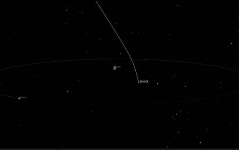 Se estima mide entre 15 y 40 metros y fue descubierto el 4 de febrero por astrónomos en el Catalina Sky Survey. NASA/JPL-Caltech