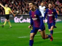 El brasileño Philippe Coutinho, fichaje estrella del Barça, consiguió su primer gol como azulgrana al abrir el marcador. AFP / J. Jordan
