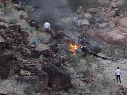 Equipos de rescate trabajan en el sitio donde ocurrió el incidente. TWITTER/@DailyMail