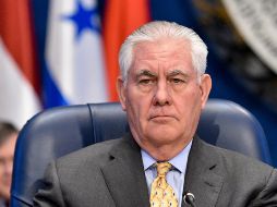 Rex Tillerson, asiste a la reunión ministerial de la Coalición Global para derrotar al EI, celebrada en el marco de la Conferencia Internacional de Kuwait para la Reconstrucción de Iraq. EFE/N. Ibrahim