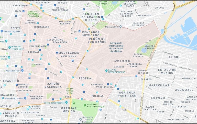 El SSN precisó que el primer movimiento ocurrió a las 15:39 al noreste de Venustiano Carranza. Especial / Google Maps