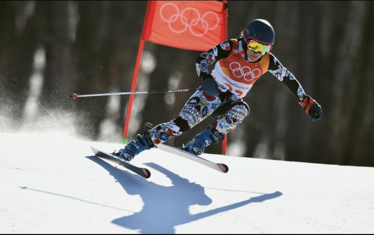 La mexicana por naturalización hizo todo lo posible por clasificarse en un mejor puesto en la que fue su quinta participación en unos Juegos Olímpicos de Invierno, primera que lo hace con la bandera de México. AFP/T. Coffrini