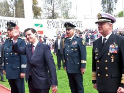 El Mandatario en la ceremonia del Día del Ejército. TWITTER / @PresidenciaMX