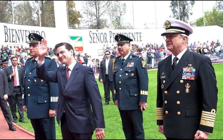 El Mandatario en la ceremonia del Día del Ejército. TWITTER / @PresidenciaMX