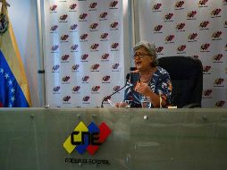 Tibisay Lucena, presidenta del Consejo Nacional Electoral, invitó a la ONU a conformar una delegación que observe las elecciones del 22 de abril. EFE/C. Hernández