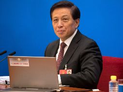 Zhang Yesui, portavoz del plenario de la Asamblea Nacional Popular, habla durante una rueda de prensa. AP/N. Han Guan
