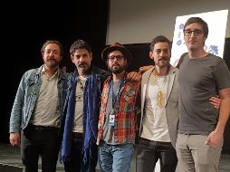Los actores Andrés Almeida, Miguel Rodarte, Sebastian Hoffman (director),  Luis Gerardo Méndez y Julio Chávezmontes (productor). EL INFORMADOR/ E. Esparza