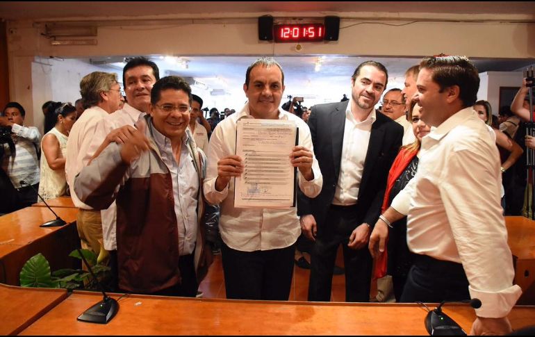 Blanco resaltó el apoyo de los morelenses y señaló que en abril presentará su renuncia para  separarse de su cargo y dedicarse a su campaña. TWITTER / @cuauhtemocb10