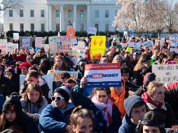 El numeroso contingente formó un río humano para marchar hacia el Capitolio. AFP / S. Loeb