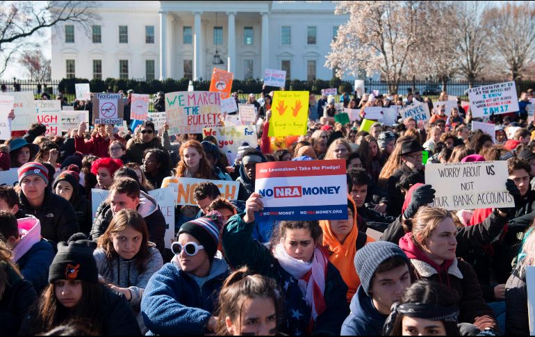 El numeroso contingente formó un río humano para marchar hacia el Capitolio. AFP / S. Loeb