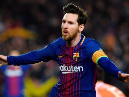 Messi anota dos tantos para el Barcelona, al minuto 3 y al 63'. AFP/L. Gene