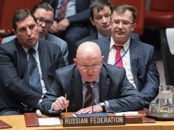 Vasili Nebenzia, embajador ruso ante las Naciones Unidas, calificó las acusaciones de Reino Unido de provocaciones en vísperas de las elecciones presidenciales del domingo. AP / M. Altaffer