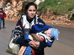 El Observatorio Sirio de Derechos Humanos señala que la ofensiva turca ha obligado a 35 mil personas a huir de la ciudad de Afrín, en el noroeste de Siria. AFP / G. Ourfalian